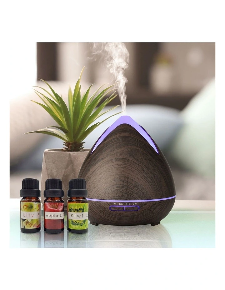 Top 10 ✔️ PureSpa Cool Mist Ultrasonic Diffuser With 3 Pack Diffuser Oils Dark Brown ✨ - Image 2