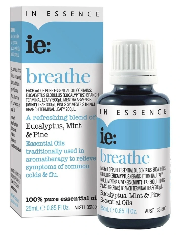 New ❤️ In Essence Breathe Pure Essential Oil Blend 25ml ✔️